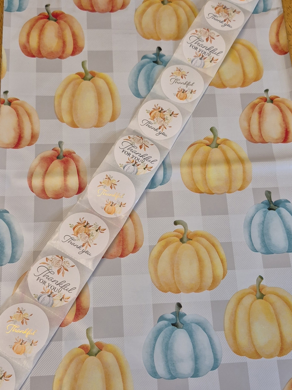 Poly Mailer Set Pumpkins 20 (10x13) & 20 Stickers Thankful For You Fall Autumn - Picture 2 of 3